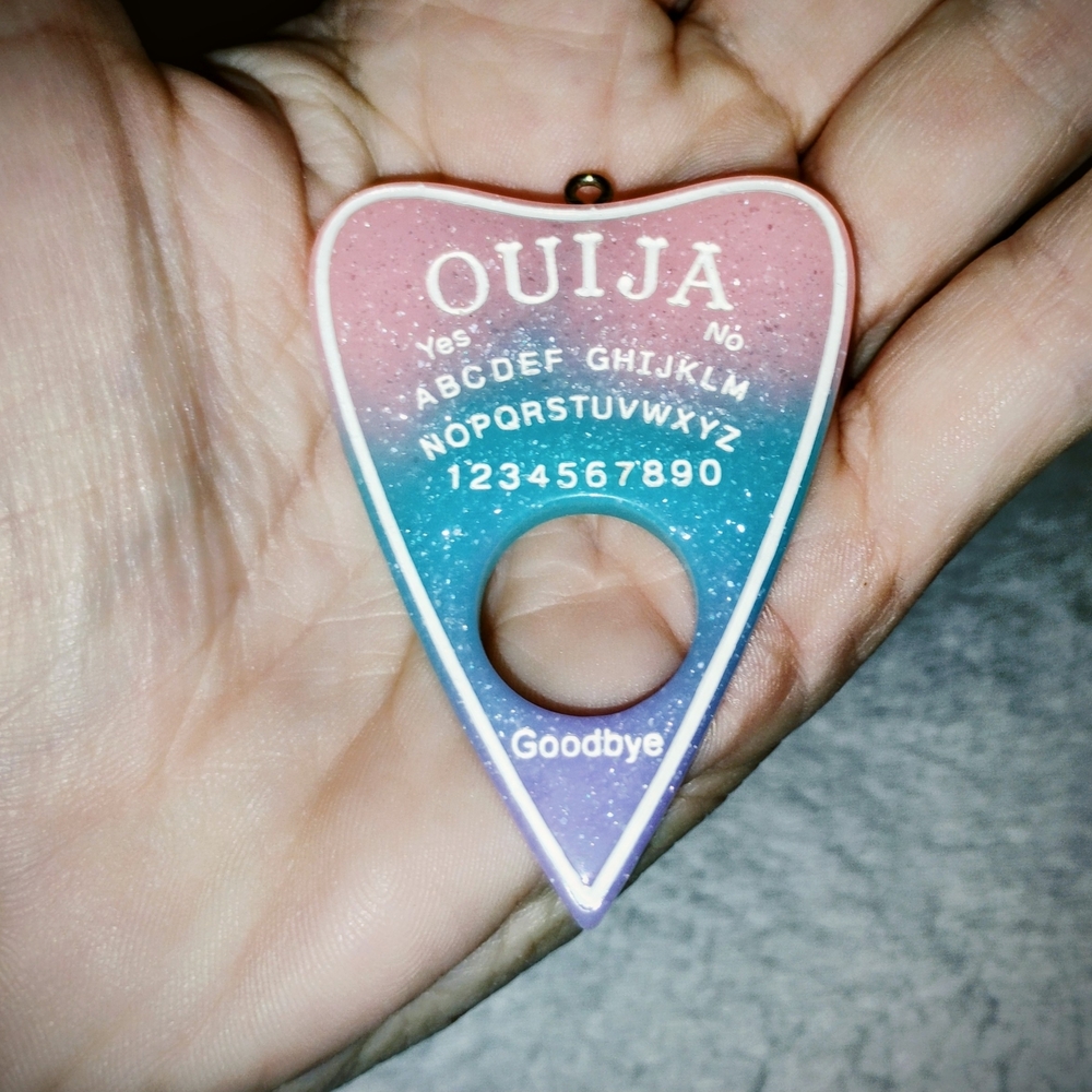 Resin Glitter Pastel Planchette Pendant Charm